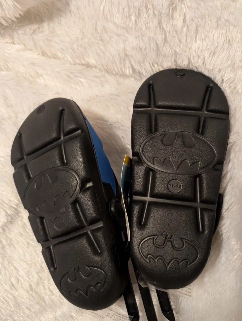 Batman Boys Blue & Black Slip-On Clog Sandals with Character Face (flaws)